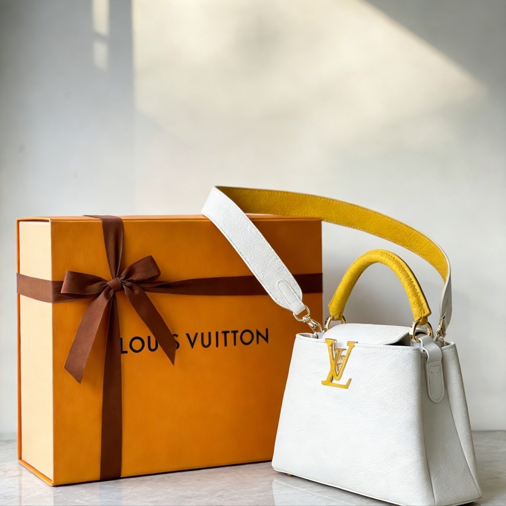 <AUTHENTIC>Louis Vuitton Yellow Taurillon Leather Top Handle Bag - Picture 5 of 6